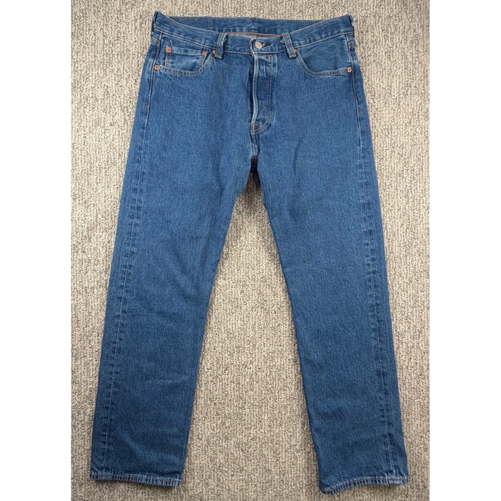 Levi's 501 Original Fit Jeans Men 33*x30 Blue Straight Leg Button Fly 00501-0000